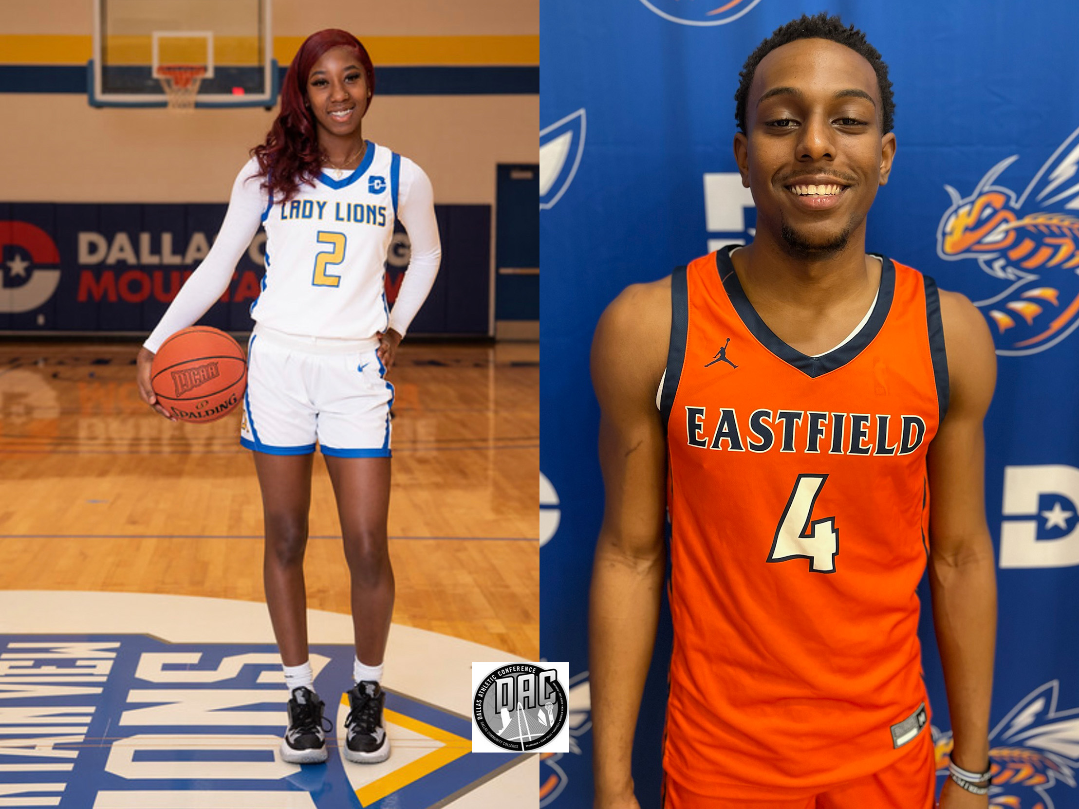 Dallas College Eastfield's Jacore Williams and Dallas College Mountain View's Leah Jones were named the Dallas Athletic Conference basketball Players of the Week. 