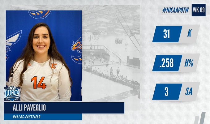 Alli Paveglio named NJCAA Offensive National Player of the Week